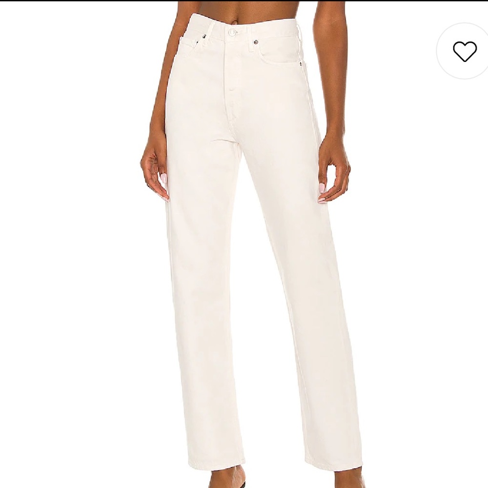 High-Rise Straight-Leg Women’s Jeans in Off-White